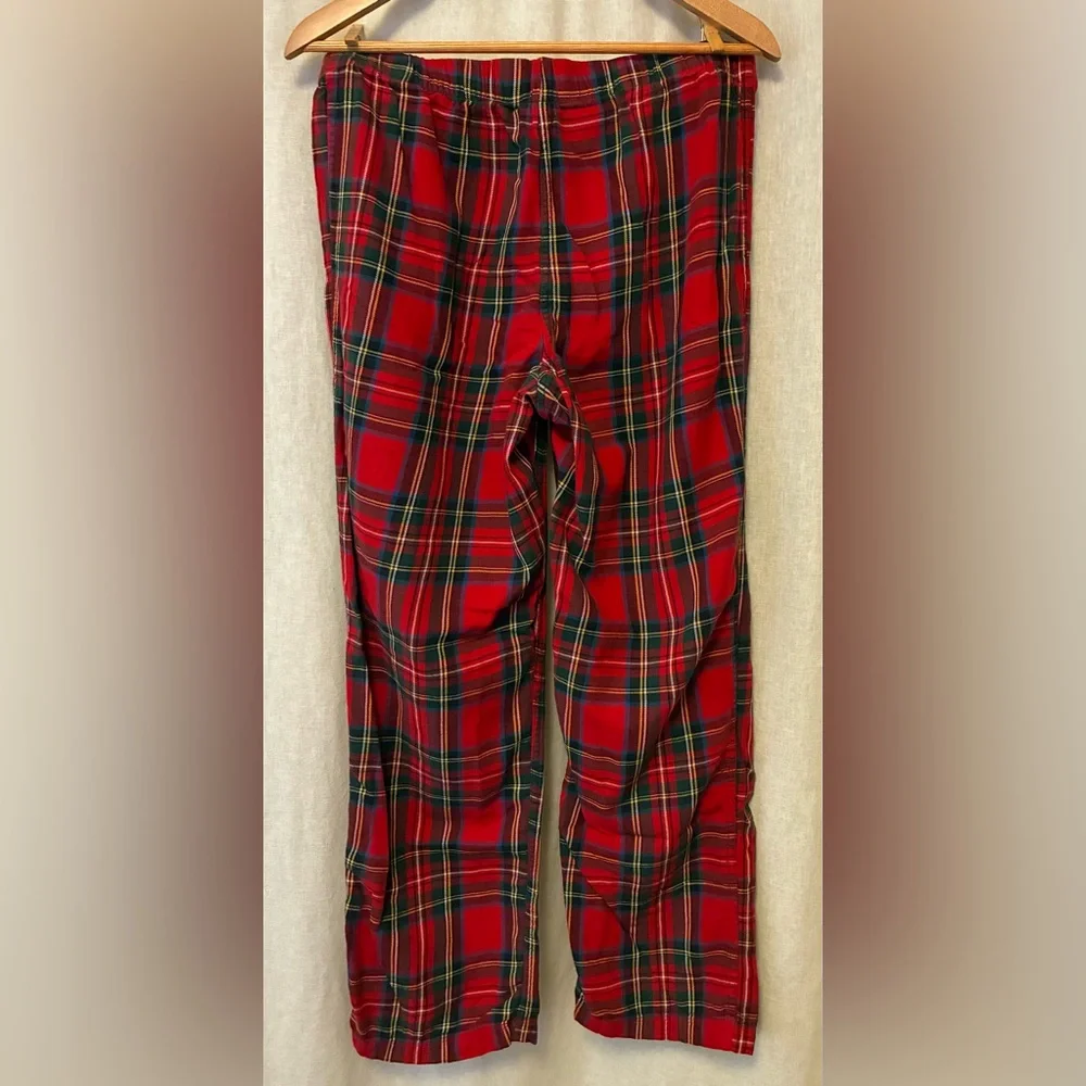 Lands' End Red Plaid Pajama Pants 100% Cotton